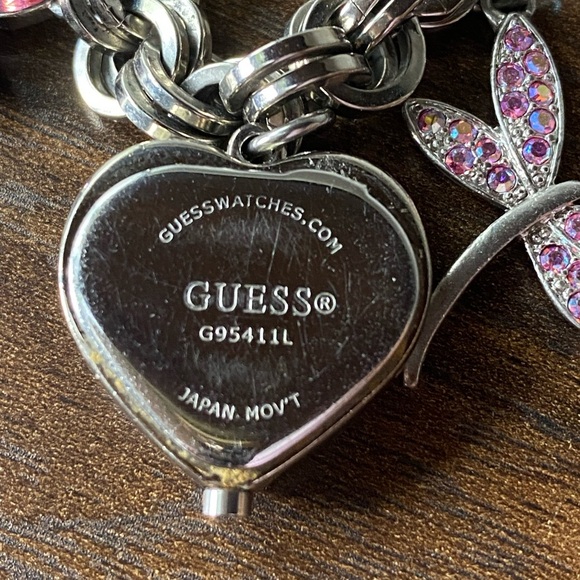 Guess Charms Chainlink Bracelet Charm Watch Pink couture coquette main image 4